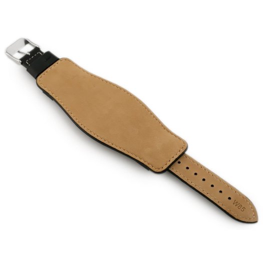 W85 leather watch strap - washer - black/white - 18mm 2