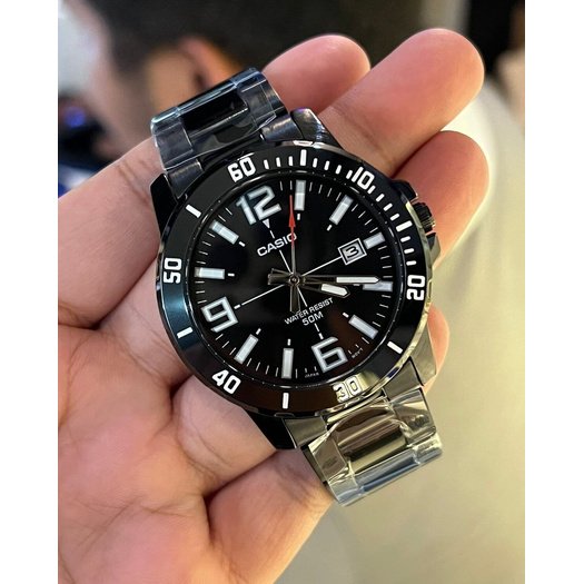 ZEGAREK MĘSKI CASIO MTP-VD01B-1B (zd169e) + BOX