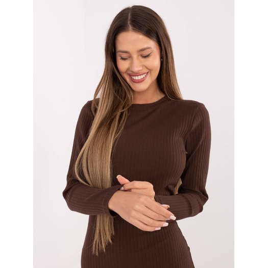 Sukienka-RV-SK-A1049.99-ciemny brązowy