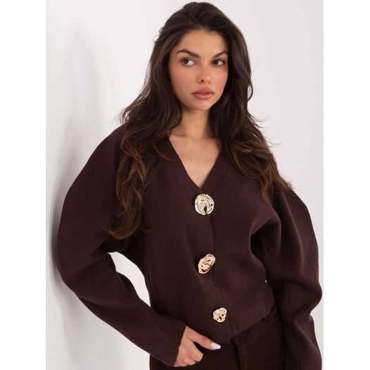 Sweter-PM-SW-CV6656.59-ciemny brązowy