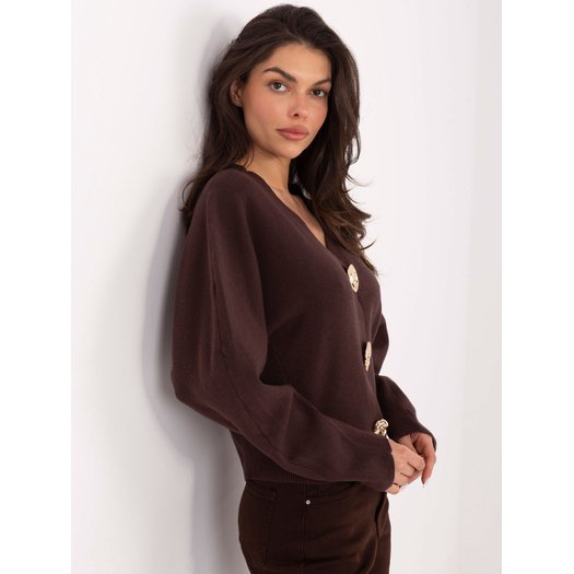 Sweter-PM-SW-CV6656.59-ciemny brązowy 3