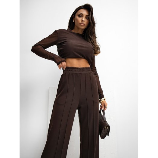 Spodnie dresowe-RV-DR-A1062.48-ciemny brązowy 2