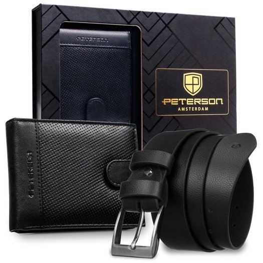 Piniginės ir diržo rinkinys vyrams Peterson PTN SET N992L-DOT