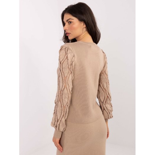 Sweter-PM-SW-YIS1077.83-ciemny bezowy