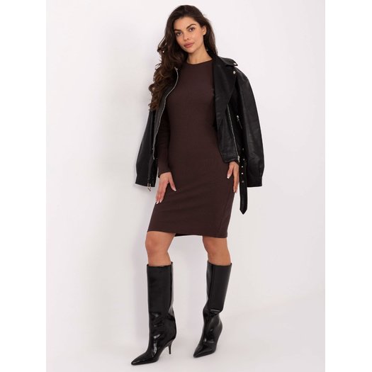 Sukienka-RV-SK-5131.18P-ciemny brązowy 3