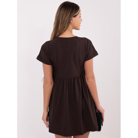 Sukienka-RV-SK-5672.03P-ciemny brązowy