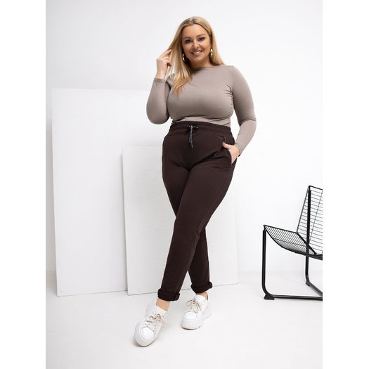 Spodnie dresowe-RV-DR-4765.52-ciemny brązowy 2