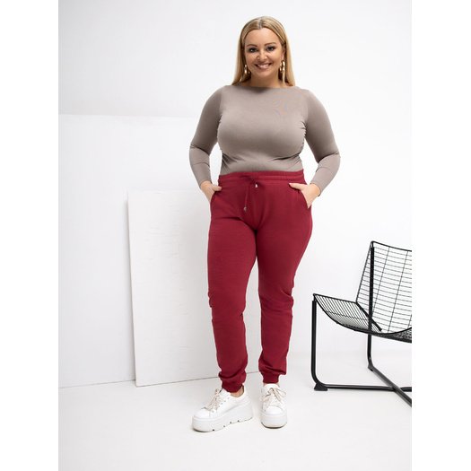 Spodnie dresowe-RV-DR-6301.88-bordowy 1