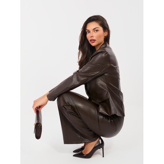 Spodnie-IT-SP-FL10013.87-ciemny brązowy