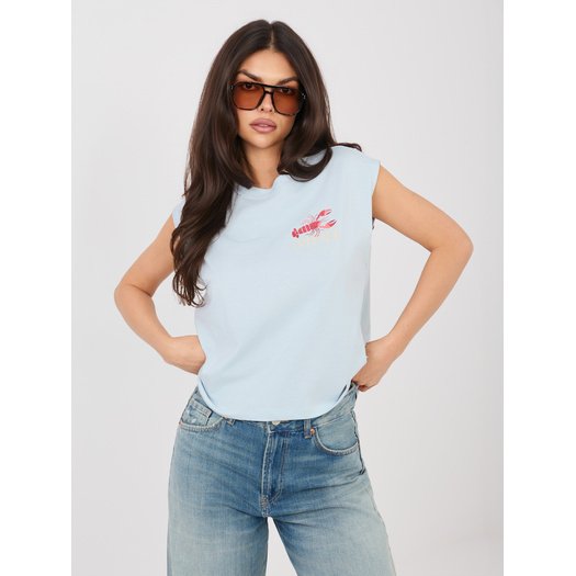 T-shirt-D12022M02769B-jasny niebieski