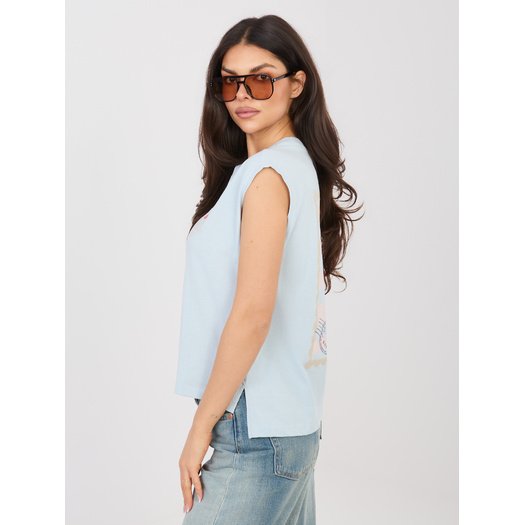 T-shirt-D12022M02769B-jasny niebieski 1