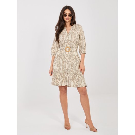 Sukienka-D74516M30485A-ciemny bezowy 1