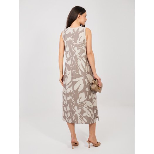 Sukienka-D60105M30471A-ciemny bezowy