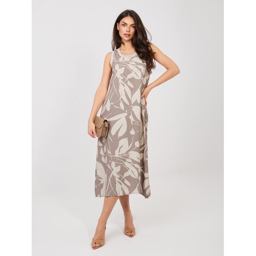 Sukienka-D60105M30471A-ciemny bezowy 2