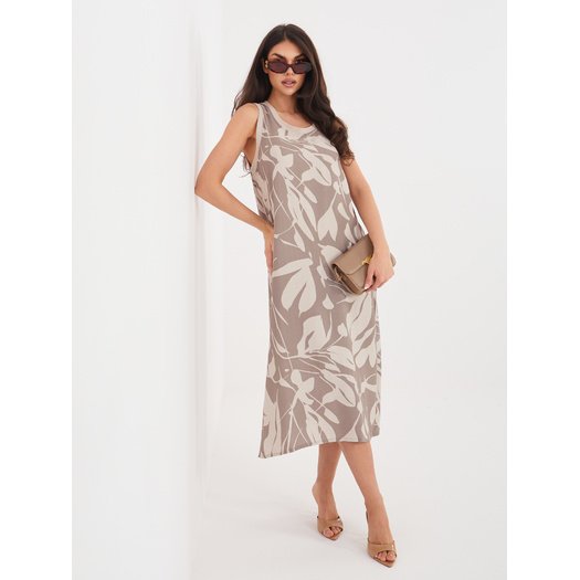 Sukienka-D60105M30471A-ciemny bezowy 4