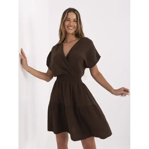 Sukienka-MI-SK-92160.00-ciemny brązowy 1