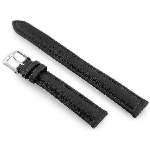 Pasek skórzany do zegarka W71 - czarny - 14mm