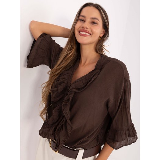 Koszula-MI-KS-92224.95-ciemny brązowy