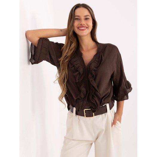 Koszula-MI-KS-92224.95-ciemny brązowy