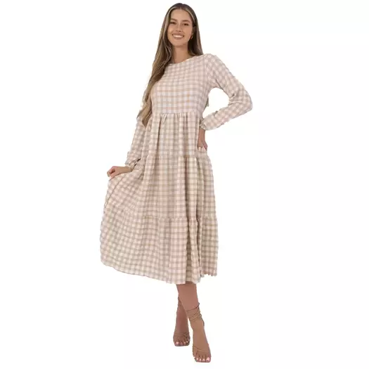 Suknelė-232-SK-8005.18-balta-smėlio spalvos