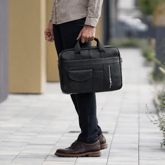 Torba weekendowa podr&oacute;żna sk&oacute;rzana Solier SL39 Astrin czarna 1