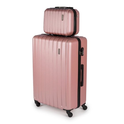 Kosmetinis kelionių lagaminėlis XS ABS STL902 - Rožinis auksas