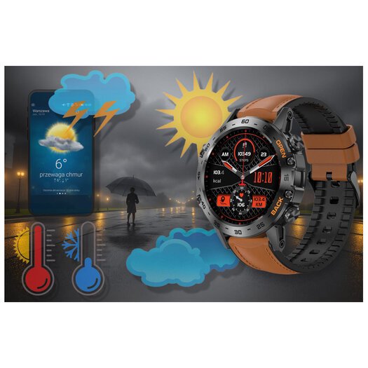 SMARTWATCH MĘSKI Gravity GT9-7 - WYKONYWANIE POŁĄCZEŃ, CIŚNIENIOMIERZ (sg021g)