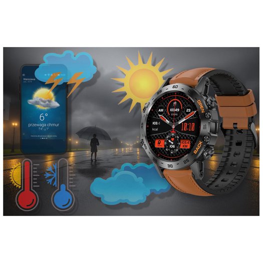 SMARTWATCH MĘSKI Gravity GT9-7 - WYKONYWANIE POŁĄCZEŃ, CIŚNIENIOMIERZ (sg021g)