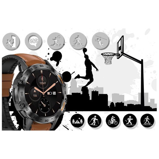 SMARTWATCH MĘSKI Gravity GT9-7 - WYKONYWANIE POŁĄCZEŃ, CIŚNIENIOMIERZ (sg021g)