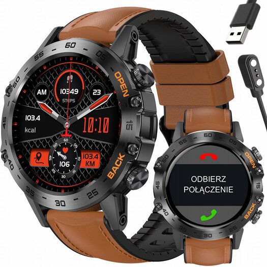 SMARTWATCH MĘSKI Gravity GT9-7 - WYKONYWANIE POŁĄCZEŃ, CIŚNIENIOMIERZ (sg021g)
