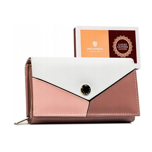 Pink Genuine Leather Women's Wallet Peterson PTN RD-21-GCL-Y
