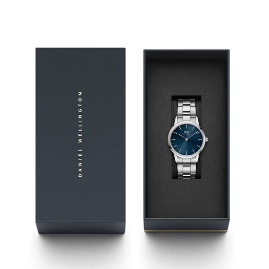 Laikrodis moterims DANIEL WELLINGTON DW00100457 Iconic Link Arctic 28mm Dark Blue (zw502c)
