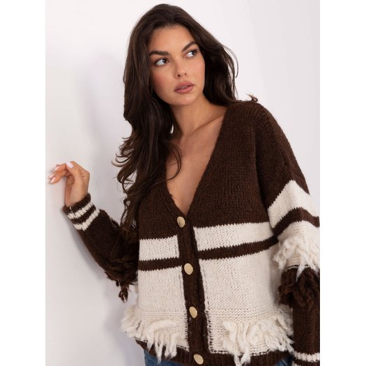 Sweter-MI-SW-3211.31-ciemny brązowy