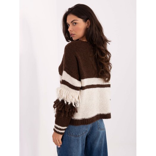 Sweter-MI-SW-3211.31-ciemny brązowy 2