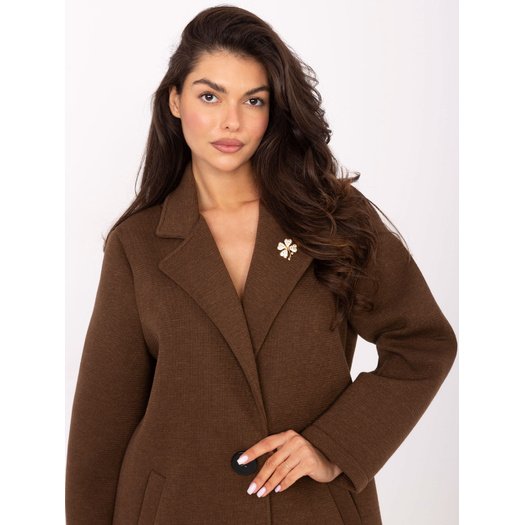 Płaszcz-IT-PL-FL8153.60-brązowy 2