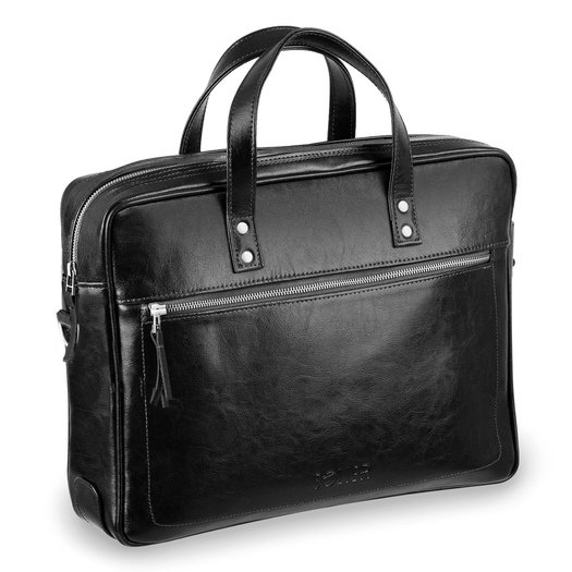 GENUINE LEATHER SHOULDER BAG SL04 WATERFORD BLACK 1