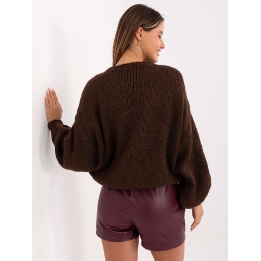 Sweter-MI-SW-1909.21-ciemny brązowy 1