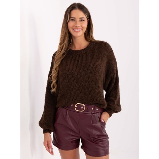Sweter-MI-SW-1909.21-ciemny brązowy