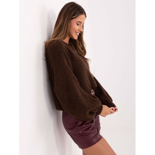 Sweter-MI-SW-1909.21-ciemny brązowy 2