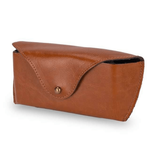 Personalized genuine leather spectacle case Solier SA37 camel 4