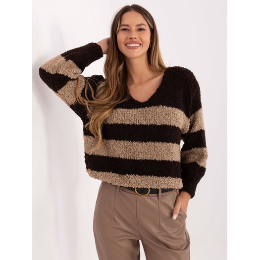 Sweter-MI-SW-WK3031.22-ciemny brązowy 3