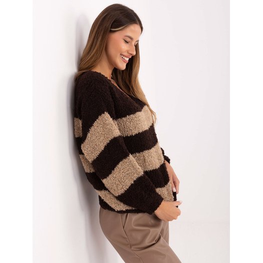 Sweter-MI-SW-WK3031.22-ciemny brązowy 2