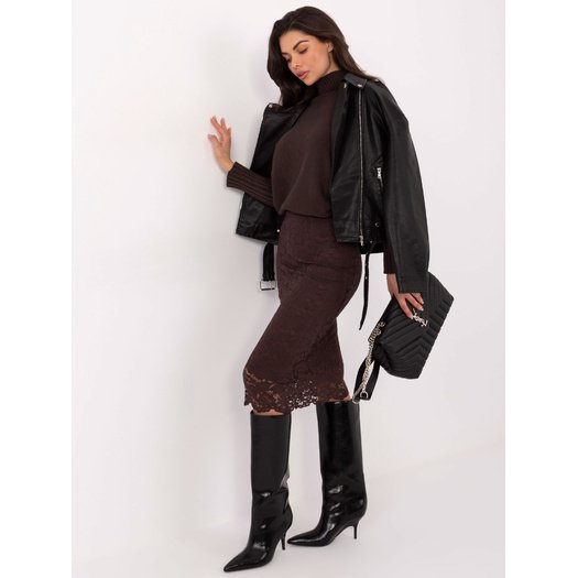 Spódnica-MI-SD-G9139.33-ciemny brązowy 1