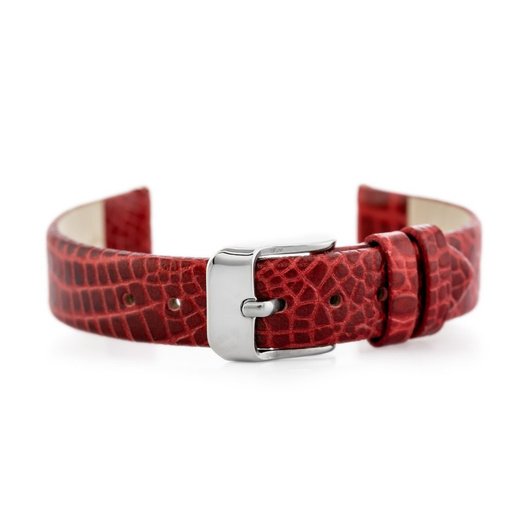 W57 leather watch strap - red - 12mm