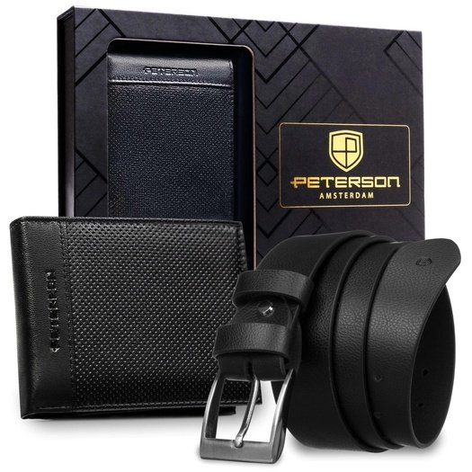 Piniginės ir diržo rinkinys vyrams Peterson PTN SET N992-DOT