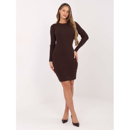 Sukienka-D93050Z30372A2EN-ciemny brązowy 2