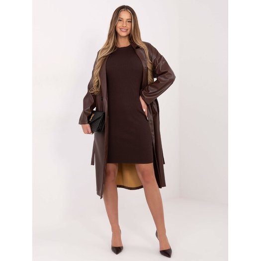 Sukienka-D93050Z30372A2EN-ciemny brązowy 3
