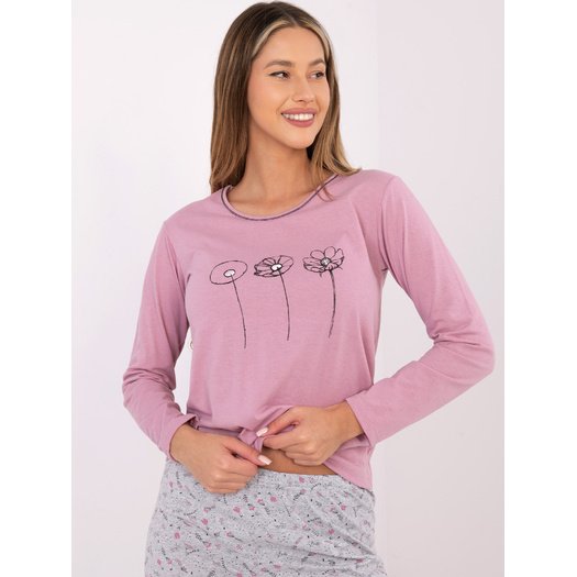 Piżama-DU-PI-FP-003.99P-ciemny r&oacute;żowy 4