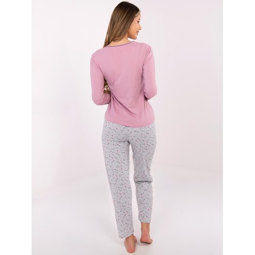 Piżama-DU-PI-FP-003.99P-ciemny r&oacute;żowy 2