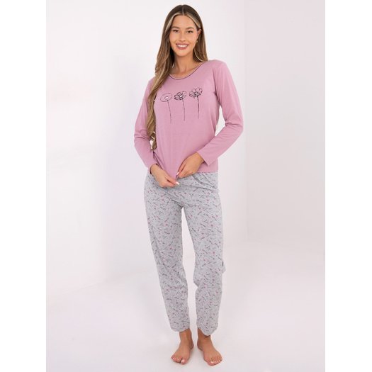 Piżama-DU-PI-FP-003.99P-ciemny r&oacute;żowy 1